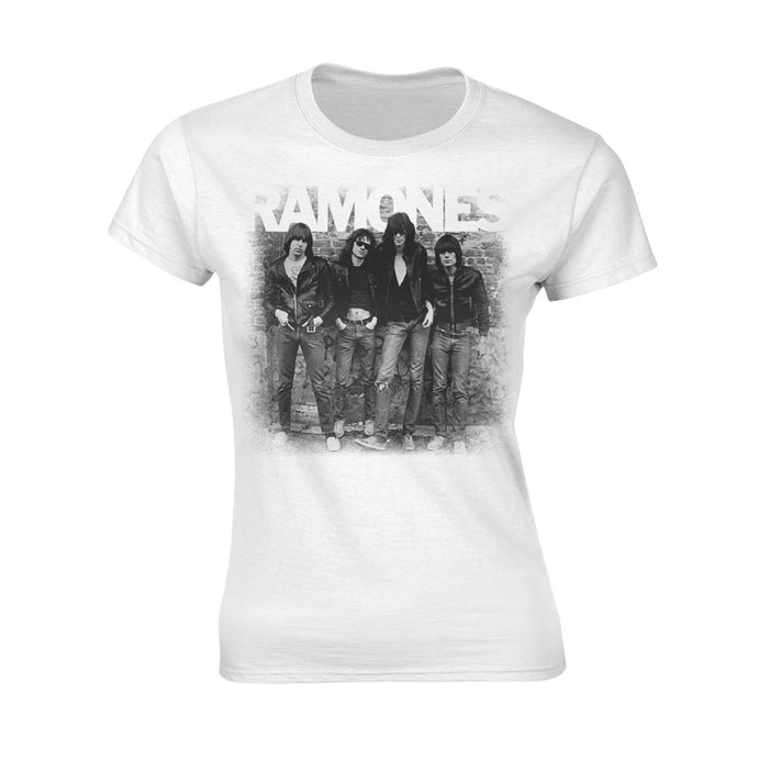 RAMONES First Album Faded WOMENS White SMALL T-Shirt NEW