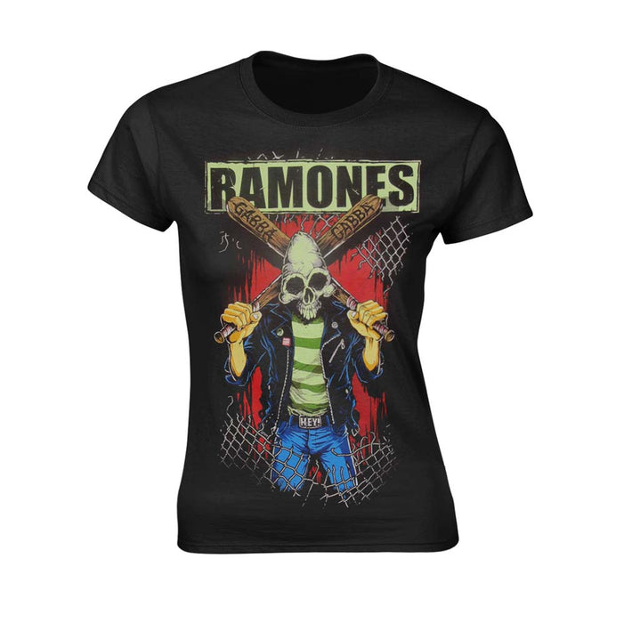 RAMONES Gabba Gabba Hey Pinhead WOMENS Black SMALL T-Shirt NEU