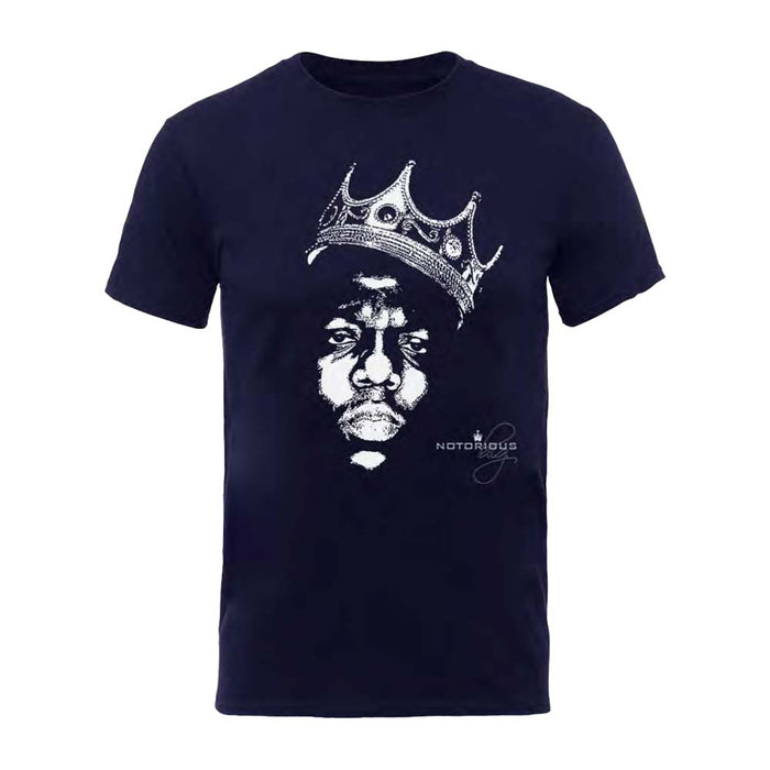 THE NOTORIOUS B.I.G. Biggie Crown Face MENS Blue SMALL T-Shirt NEU