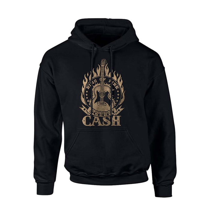 JOHNNY CASH Ring Of Fire MENS Black LARGE Hoodie NEW