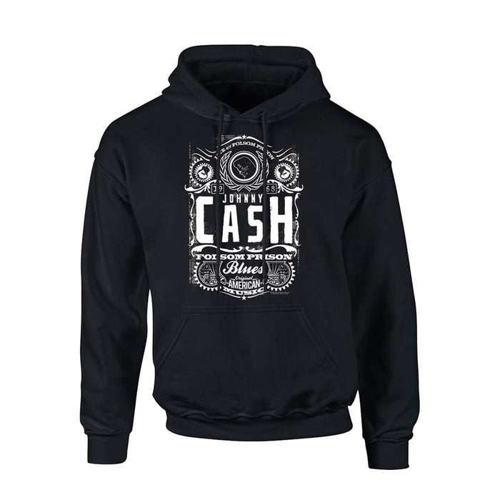 JOHNNY CASH Folsom Prison MENS Black LARGE Pullover Hoodie NEW