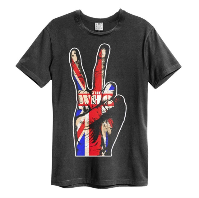 The Who Union Jack Hand Amplified Vintage Charcoal Medium Unisex T-Shirt