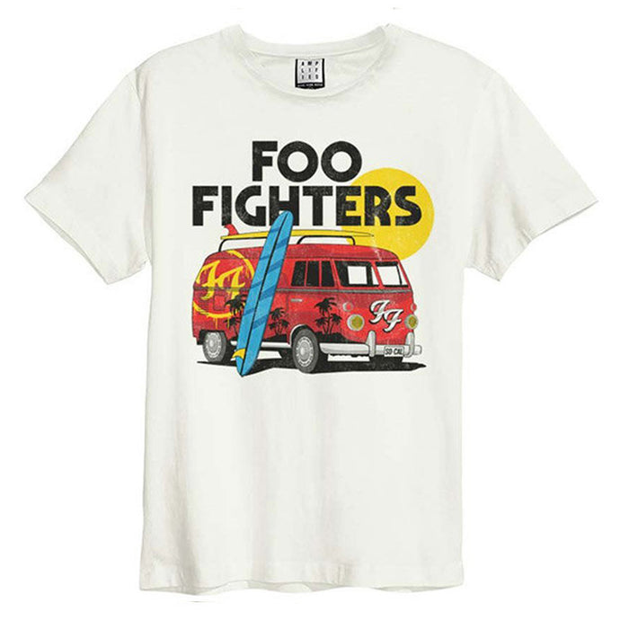 Foo Fighters VW Camper Van Amplified White Large Unisex T-Shirt