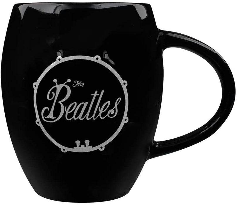 BEATLES White On Black Bug Logo Embossed Oval Mug