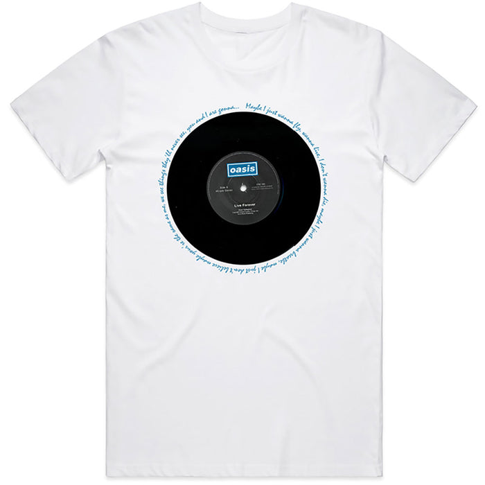 Oasis Live Forever White Medium Unisex T-Shirt