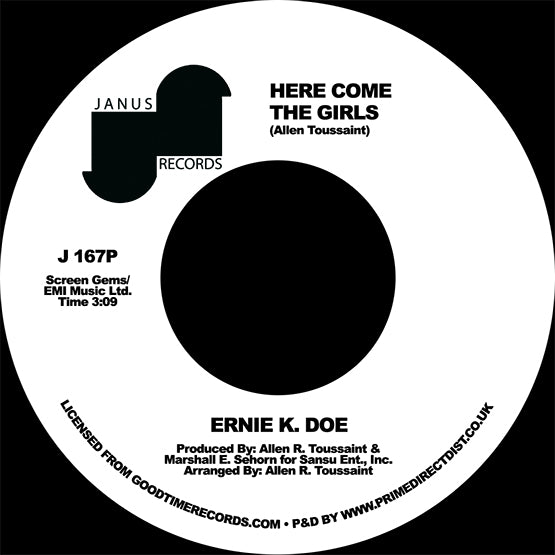 Ernie K Doe Here come The Girls Vinyl 7" Single RSD 2021