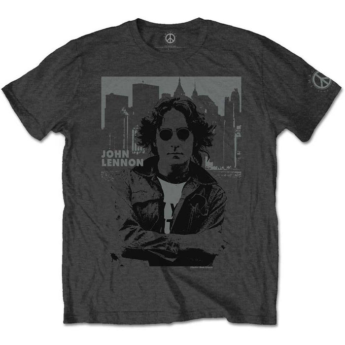 John Lennon Skyline Men Charcoal Grey Small Unisex T-Shirt