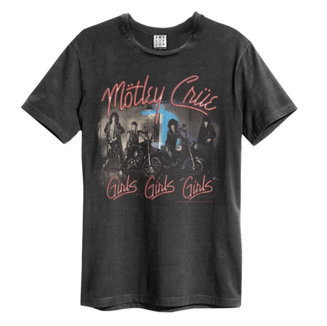 Motley Crue Girls Girls Girls Vintage Charcoal Medium Unisex T-Shirt