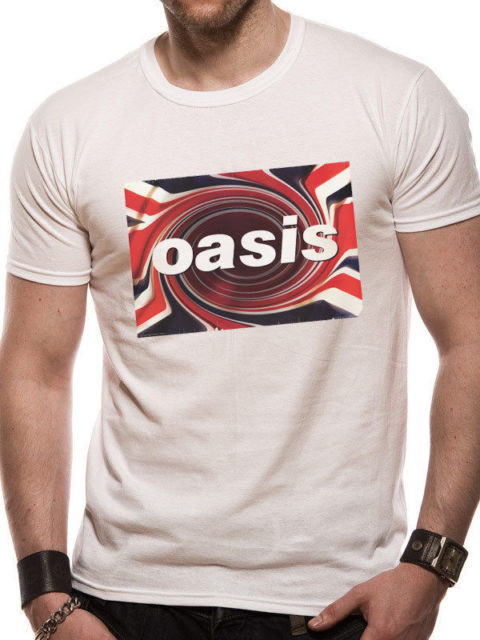 OASIS Twirl MENS White SMALL T-Shirt NEW