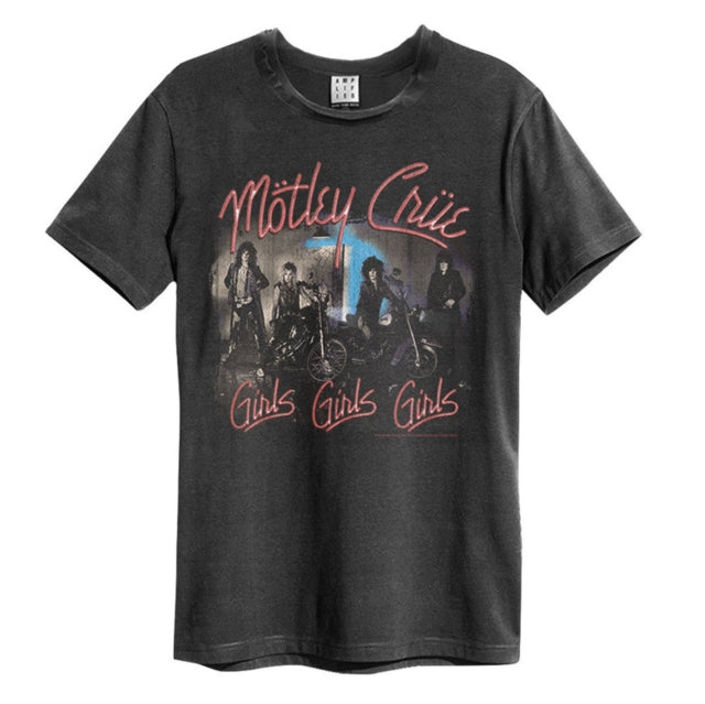 Motley Crue Girls Girls Girls Vintage Charcoal Small Unisex T-Shirt