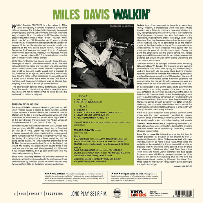 Miles Davis - Walkin' Vinyl LP New 2019