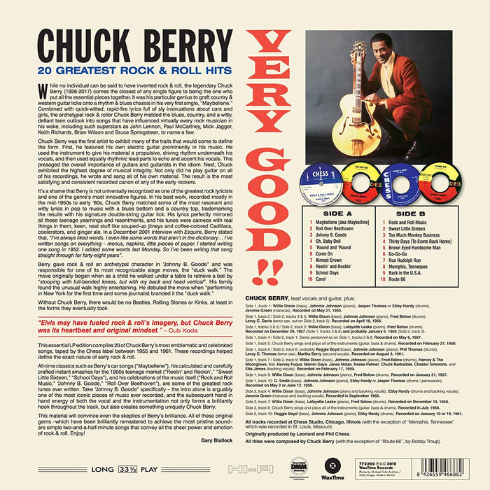 Chuck Berry - Very Good! - 20 Greatest Rock & Roll Hits! Vinyl LP New 2019