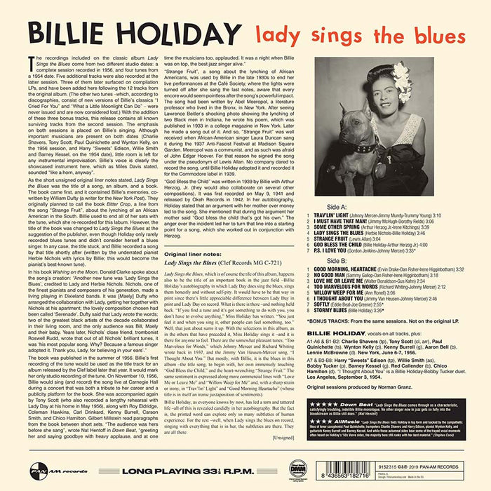 Billie Holiday - Lady Sings The Blues Vinylp LP Alt Cover New 2019