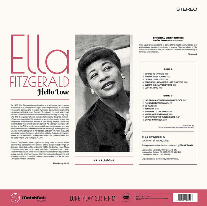 Ella Fitzgerald Hello Love Vinyl LP 2019