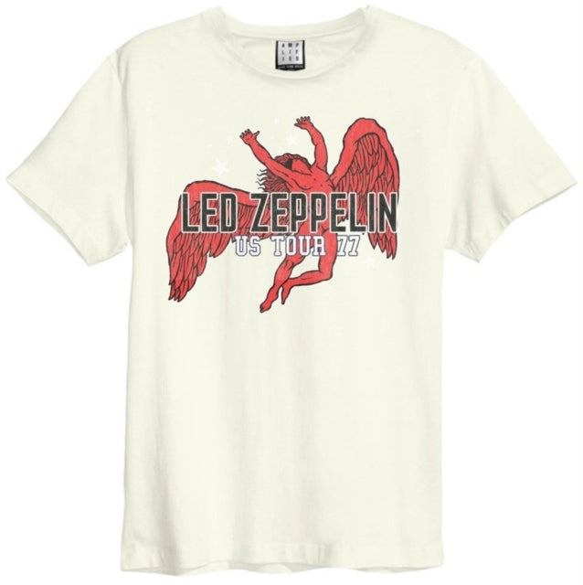 Led Zeppelin Us Tour 77 Icarus Amplified Vintage White Large Unisex T-Shirt