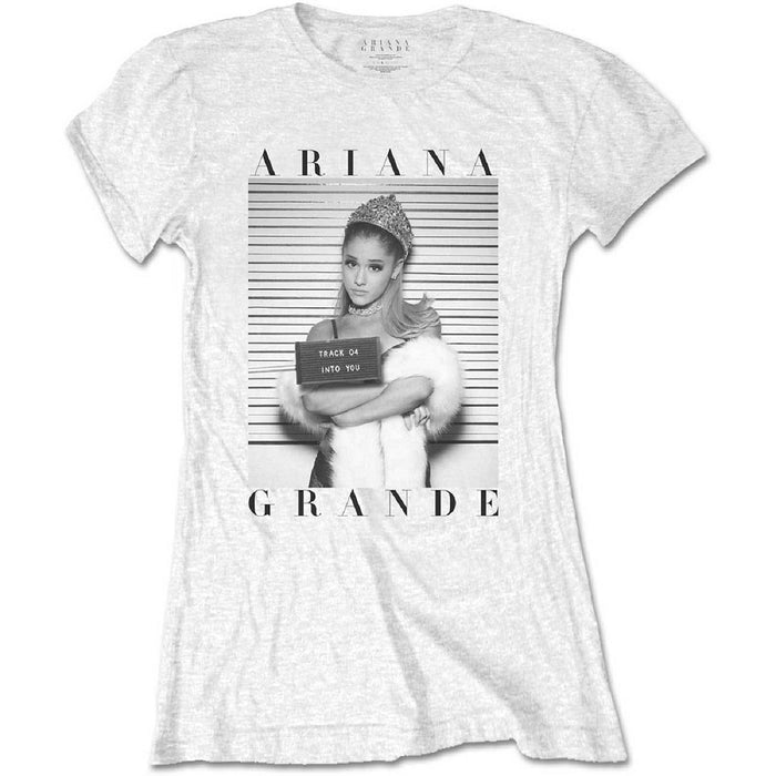 Ariana Grande Mug Shot White Large Ladies T-Shirt