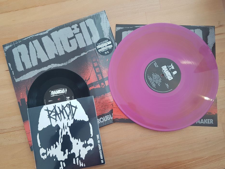 RANCID Trouble Maker LP Vinyl NEW Purple Yellow Limited Edition+7" Single