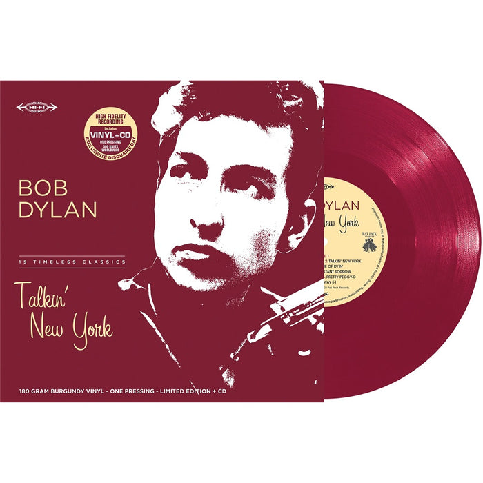 Bob Dylan Talkin' New York Vinyl LP Burgundy Colour RSD 2022