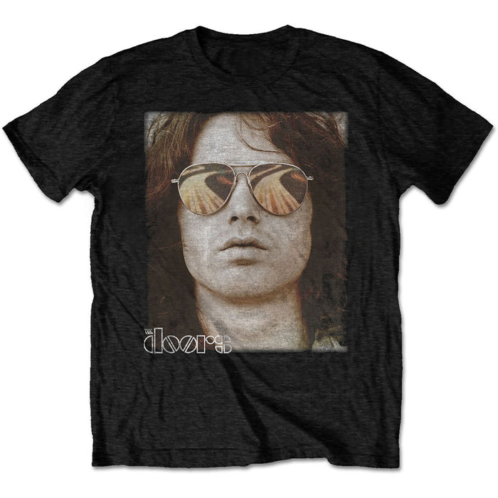 The Doors Jim Face Black Medium Unisex T-Shirt
