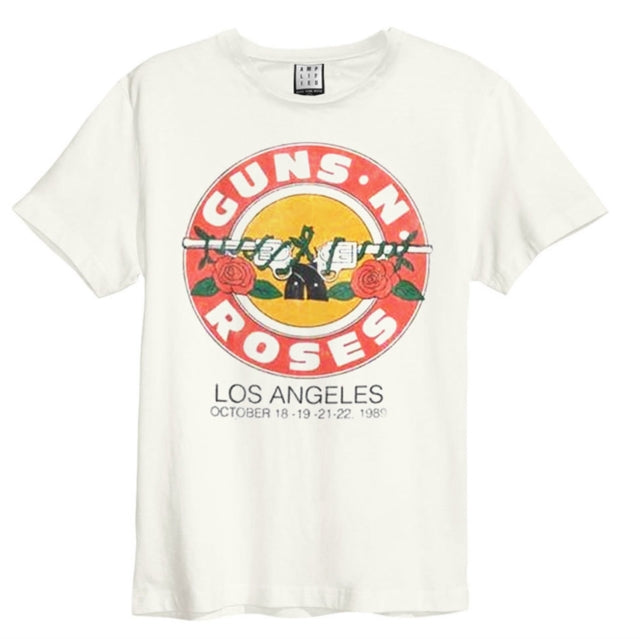 Guns 'N' Roses Vintage Bullet Amplified White Large Unisex T-Shirt