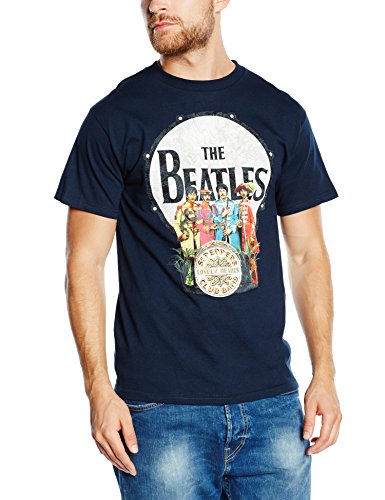The Beatles Sgt Pepper & Drum Navy Small Unisex T-Shirt