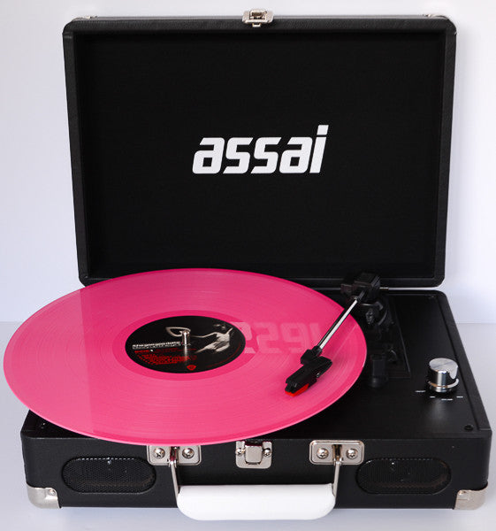 ASSAI Record Player Retro Vinyl BLACK Suitcase Turntable