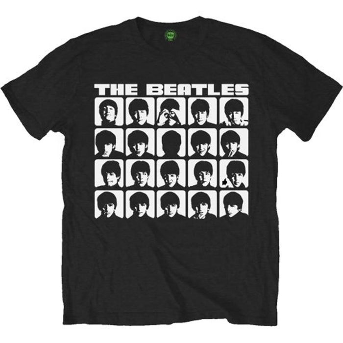 BEATLES HARD DAYS NIGHT FACES MONO T-SHIRT LARGE MENS NEW OFFICIAL BLACK