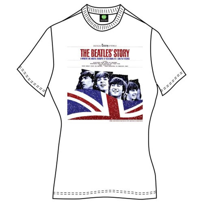 The Beatles The Beatles Story White XL Ladies T-Shirt