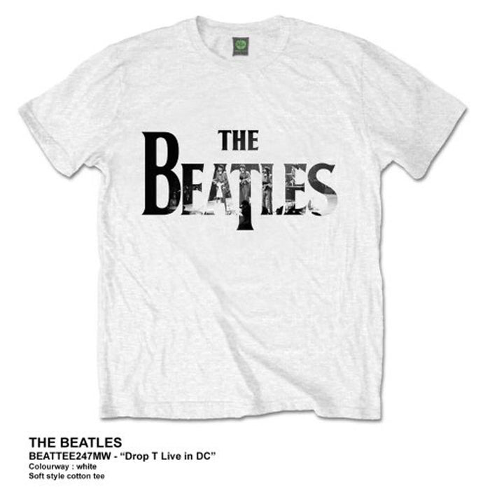 The Beatles Drop T Live In DC White X-Large Unisex T-Shirt