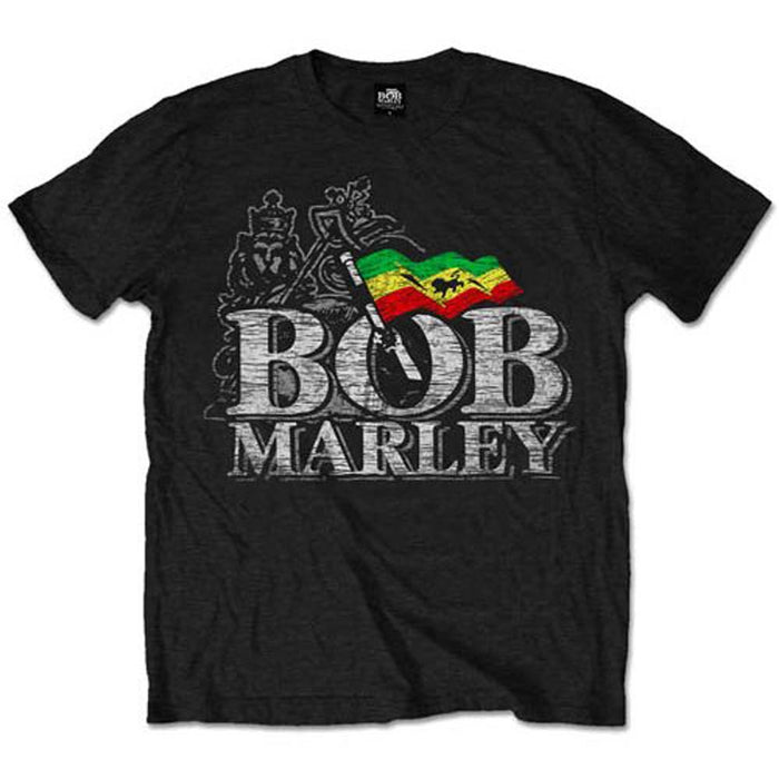 BOB MARLEY DISTRESSED LOGO T-SHIRT MEDIUM MENS NEW OFFICIAL BLACK