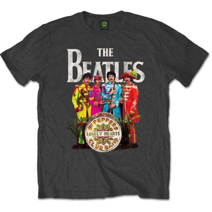 BEATLES SGT PEPPER T-SHIRT LARGE MENS NEW OFFICIAL DARK GREY