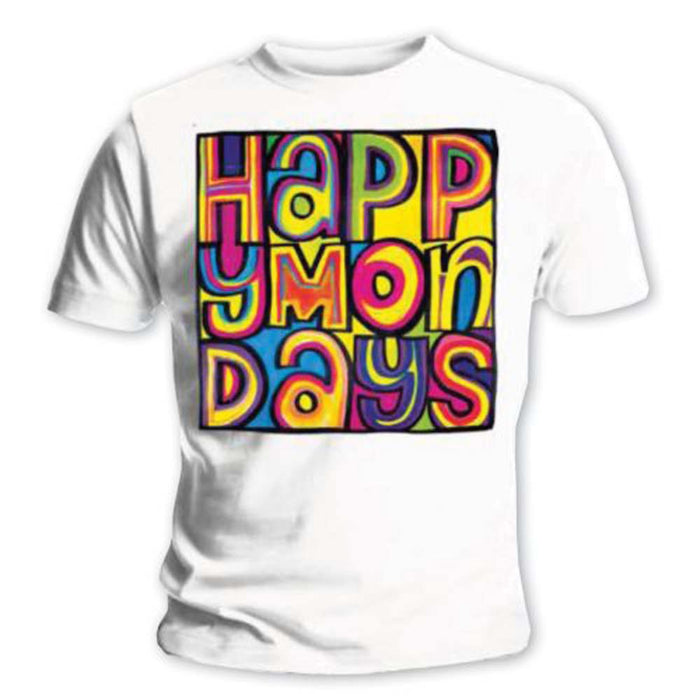 HAPPY MONDAYS LOGO T-SHIRT MEDIUM MENS NEW OFFICIAL WHITE