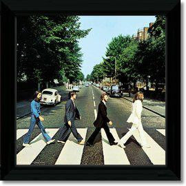 BEATLES ABBEY ROAD FRAMED REPLICA LP VINYL PRINT NEW 33RPM