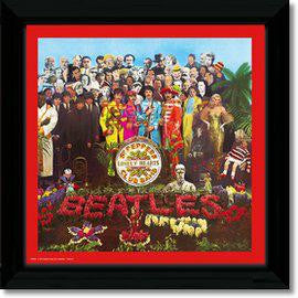 BEATLES SGT PEPPER FRAMED REPLICA LP VINYL PRINT NEW 33RPM