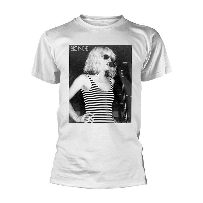 Blondie Striped Singing T Shirt Mens White Large New