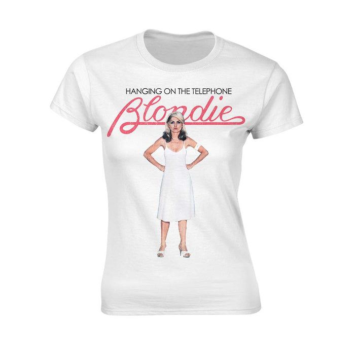 Blondie Hanging On The Telephone T Shirt Ladies White Small New