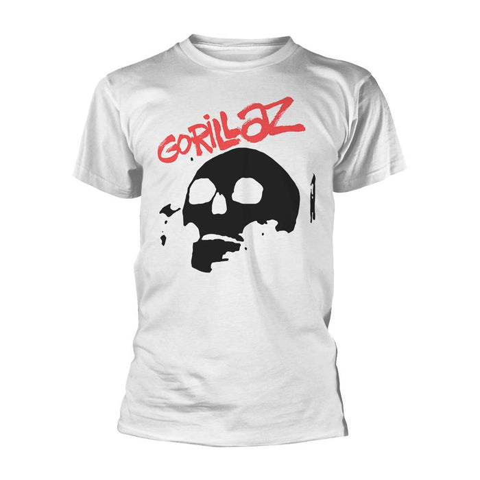 Gorillaz Skull T-Shirt White Medium Mens New