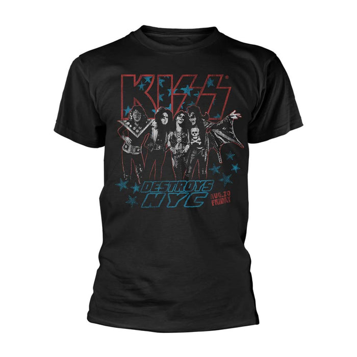 Kiss Destroys NYC T Shirt Mens Black Large New