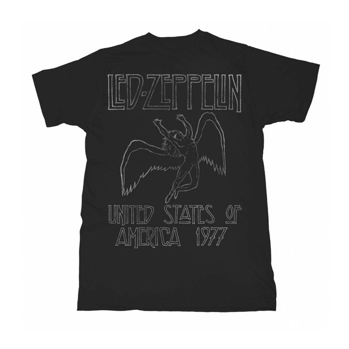 Led Zeppelin USA 1977 Black XX-Large Unisex T-shirt