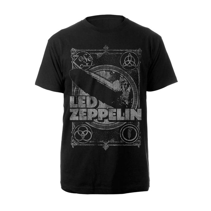 Led Zeppelin Vintage Print Lz1 T-Shirt Black XXL Mens New