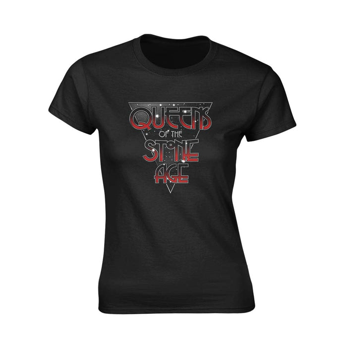 Queens Of The Stone Age Retro Space T-Shirt Black Medium Ladies New