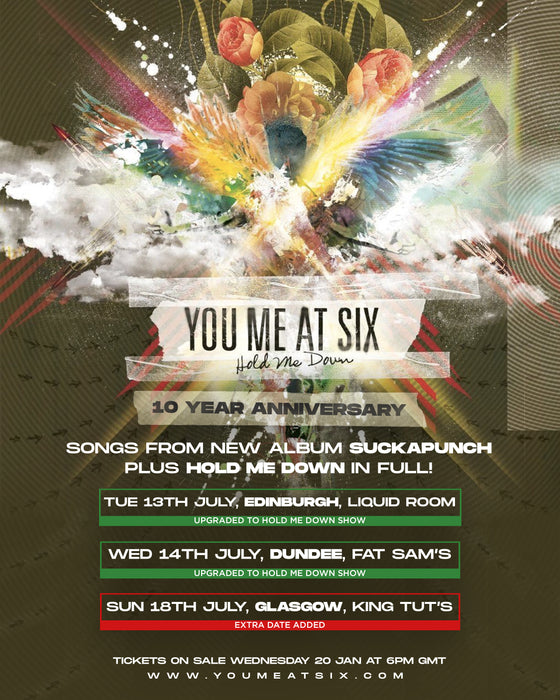 You Me At Six 'SUCKAPUNCH' Album + Liquid Room EDINBURGH Ticket Bundle (RESCHEDULED DATE NOVEMBER 25TH 2021)