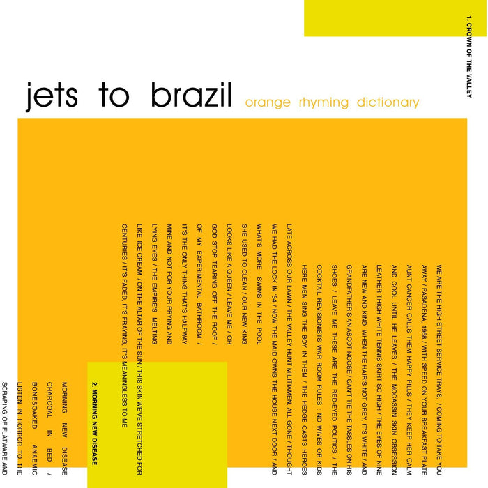 JETS TO BRAZIL Orange Rhyming Dictionary LP Vinyl NEW 2017