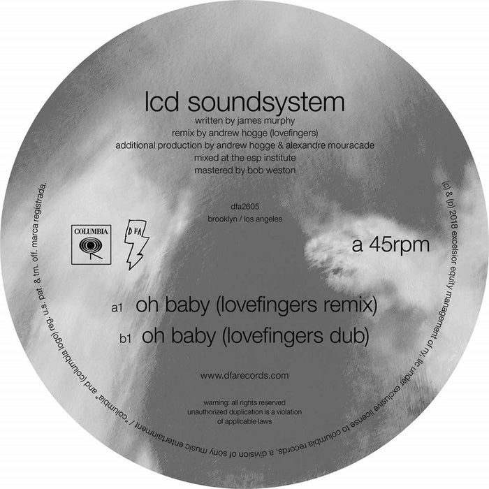 LCD Soundsystem Oh Baby 12" Vinyl Single 2018