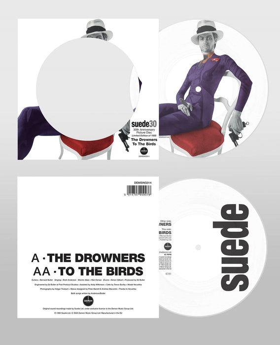 Suede The Drowners 7" Vinyl Single 30th Anniversary Edition Picture Disc 2023