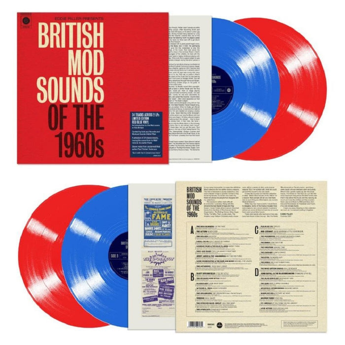 Eddie Piller Presents British Mod Sounds Of The 1960s Vinyl LP Indies Red & Blue Colour 2022