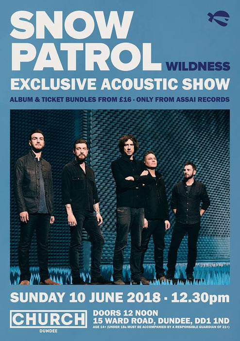 Snow Patrol Wildness Album & Ticket Bundle 12.30pm 10th June 2018