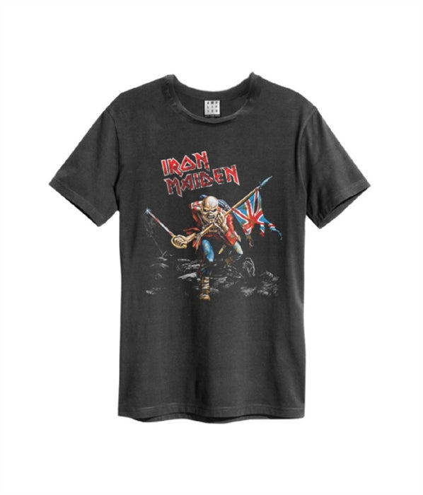 Iron Maiden 80s Tour Amplified Charcoal Medium Unisex T-Shirt