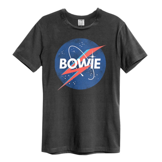 David Bowie The Moon Amplified Charcoal Large Unisex T-Shirt