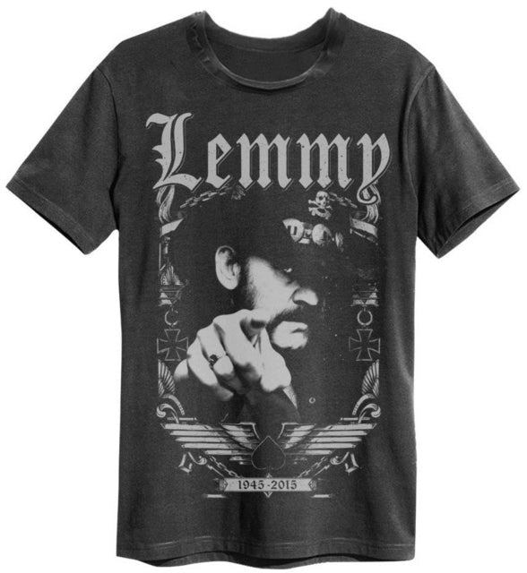 Lemmy Amplified Vintage Charcoal Gray Medium Unisex T-Shirt